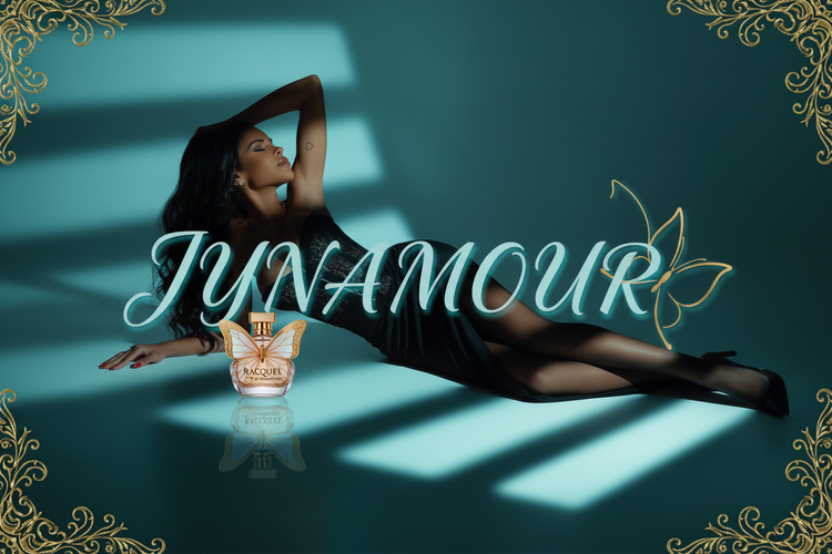 JYNAMOUR RACQUEL - elegant perfume ad